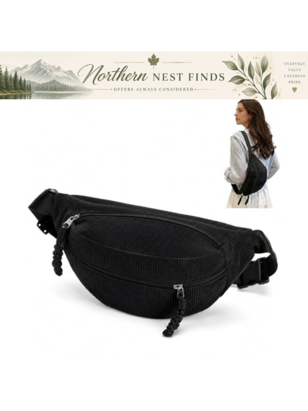 Womens Crescent Crossbody Sling Bag Adjustable Strap Waist Pack Travel